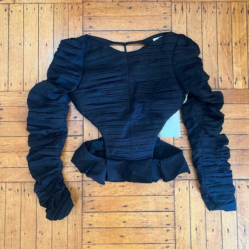 NWT Khaite Backless Peplum Top w/ Crystal Back Size 2 $2500